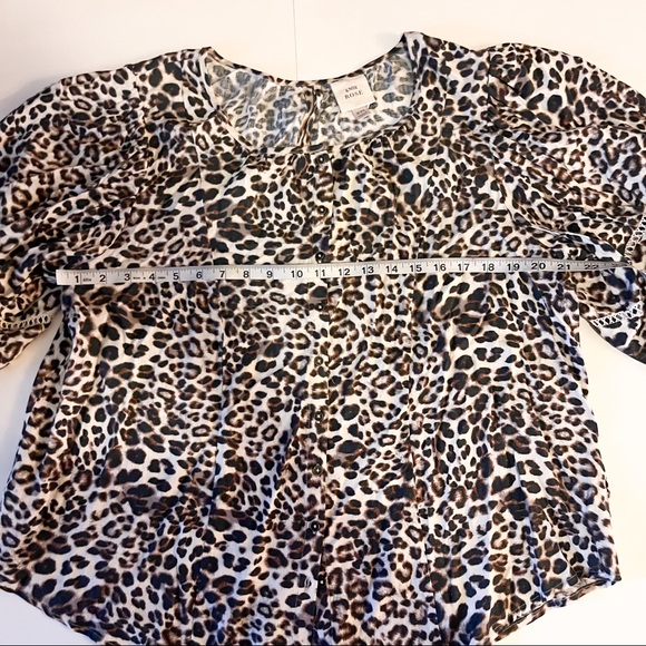 Knox Rose Balloon Sleeve, Button Down Leopard Shirt SZ-XXL - Picture 7 of 7